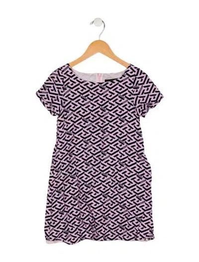 Pre-owned Versace Kids' Girls' Short Sleeve Dress In Pink