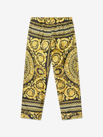 Versace Kids' Girls Silk Barocco Trousers 10 Yrs Multicoloured