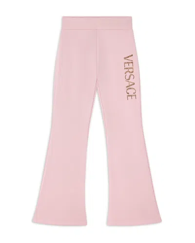 Versace Girls' Strass Fleece Sweatpants - Little Kid, Big Kid In Pastel Pink