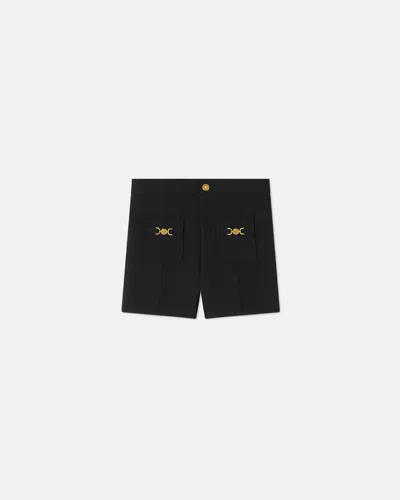 Versace Kids'  Girls Stretch Cady Shorts In Black