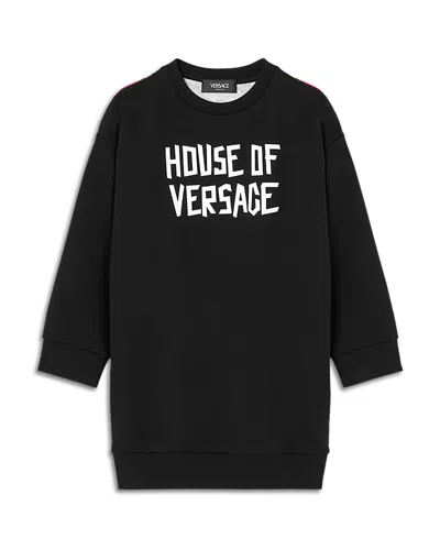 VERSACE GIRLS' WILD BAROQUE FOULARD FLEECE DRESS - BIG KID