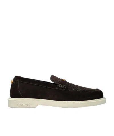 Versace Giuliano Loafers In Brown