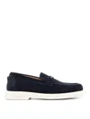 Versace Navy Giuliano Suede Loafers In Blue