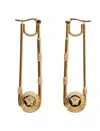 VERSACE GLAMOROUS GOLD SAFETY PIN EARRINGS FOR WOMEN