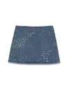 Versace Star-print Denim Miniskirt In Denim