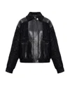 Versace Glitter-detail Leather Bomber Jacket In Black