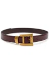 Versace Glossed Leather Belt In Metallic