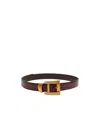 Versace Glossed Leather Belt In Orange