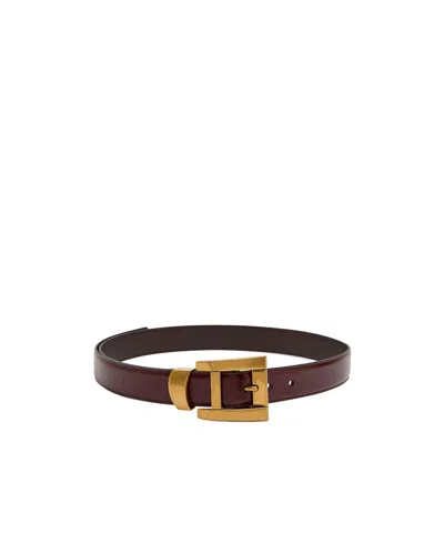 Versace Glossy Leather Belt In Yellow