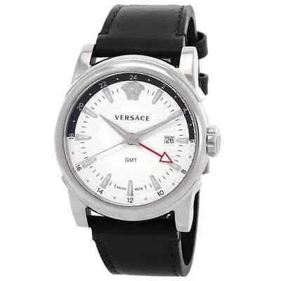 Pre-owned Versace Gmt Vintage Quartz Silver Dial Men's Watch Vev300119