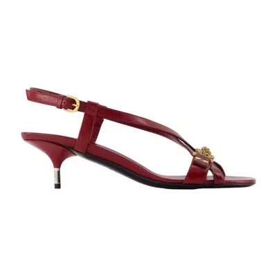 Versace Goatskin Leather Heel In Red