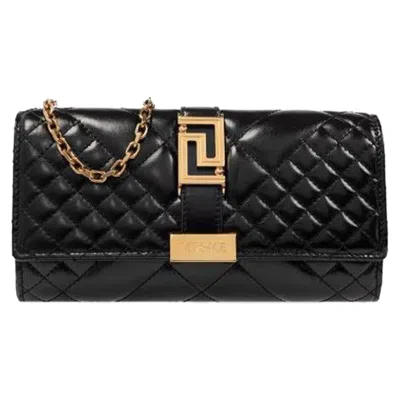 Versace Goddess Clutch In Black