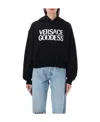 Versace Goddess Logo Hoodie In Black
