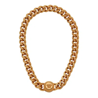 Versace Medusa Chain Link Necklace In Brown