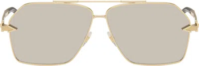 Versace Gold Avanti Aviator Sunglasses In Multi