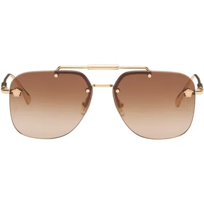 Versace Gold Aviator Sunglasses