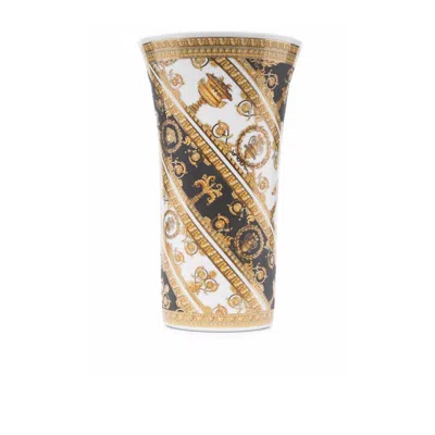 Versace Gold Baroque Print Vase