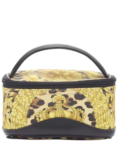 Pre-owned Versace Gold Cotton Barocco Baroque Leopard Print Micro Bag (authentic Pre-  Loved)