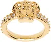 Versace Gold Crystal 'la Medusa' Ring In 4j090- Gold-c