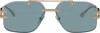 Versace Gold Damier Plaque Sunglasses In 100280