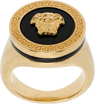 VERSACE GOLD ENAMEL MEDUSA RING