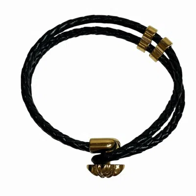Pre-owned Versace Gold Gold Plating Leather Charm Bracelet () In Multi