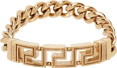 Versace Gold Greca Chain Bracelet In 3j000- Gold