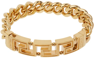 Versace Gold Greca Chain Bracelet In 3j000- Gold