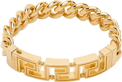 Versace Gold Greca Chain Bracelet In 3j000- Gold