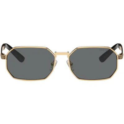 Versace Gold Greca Flow Sunglasses