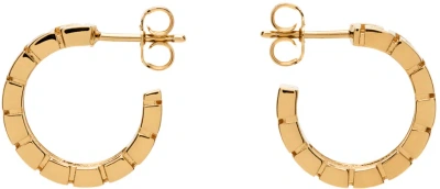 Versace Gold Greca Hoop Earrings In 3j000- Gold