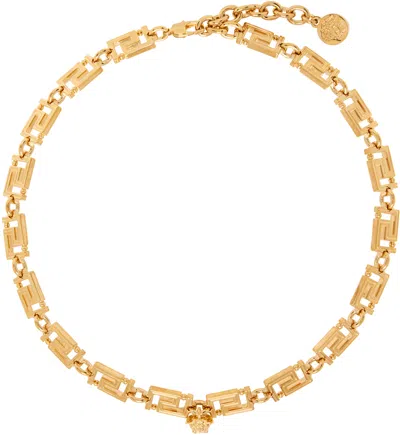 Versace Gold Greca Necklace In 3j000- Gold