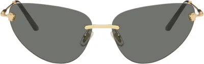 Versace Gold Medusa Cat-eye Sunglasses In Gray
