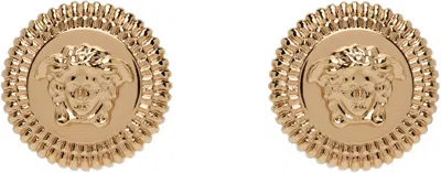 Versace Gold Medusa Earrings In 3j000- Gold