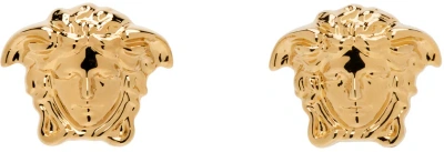 Versace Gold Medusa Head Earrings In 3j000- Gold