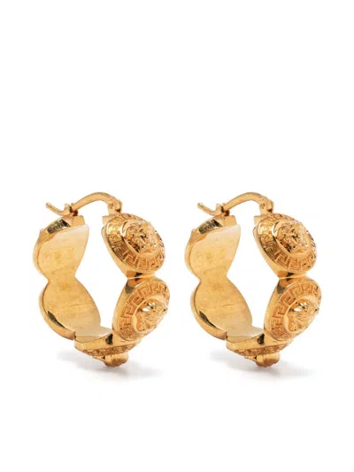 Versace Gold Medusa Hoop Earrings For Women