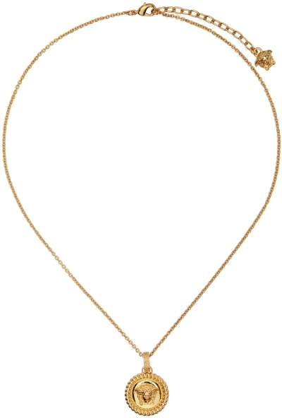 Versace Gold Medusa Necklace In 3j000- Gold