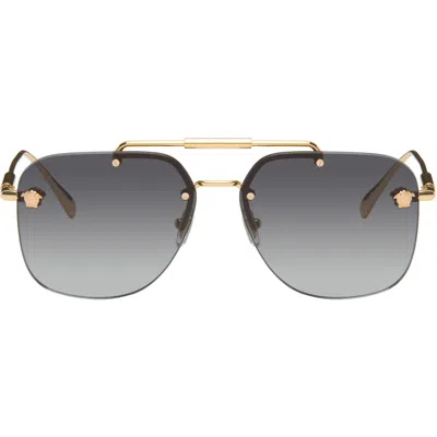 Versace Gold Medusa Pilot Sunglasses
