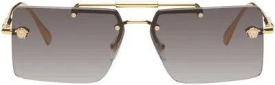 Versace Gold Medusa Sunglasses In 10028g Gold