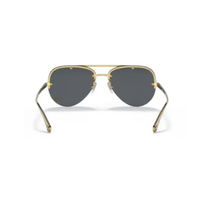 Versace Gold Metal Aviator Sunglasses In Grey