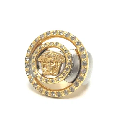 Pre-owned Versace Gold Metal Band Ring () In Multi