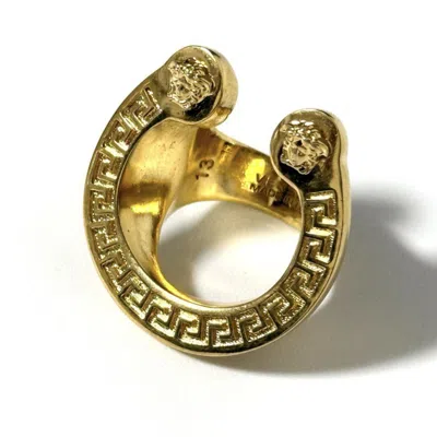 Pre-owned Versace Gold Metal Band Ring ()