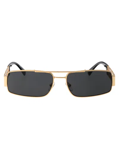 Versace Eyewear Rectangular Frame Sunglasses In Black