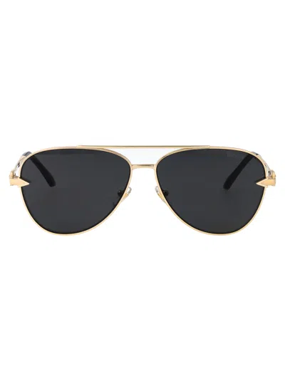 Versace Gold Metal Sunglasses In Black