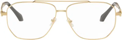 Versace Gold Metal Top Bar Glasses In Multi