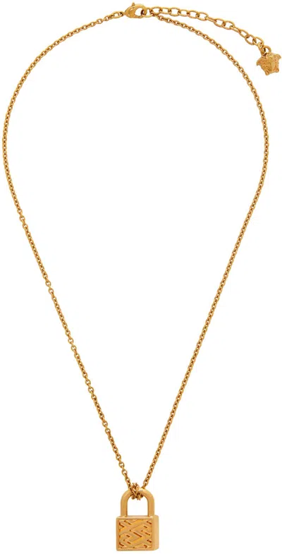 Versace Gold Padlock Necklace