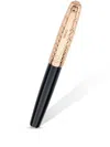 Versace Gold Plated Roller Pen In Black