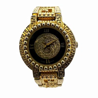 Pre-owned Versace Gold Plated Wristwatch () In Multi
