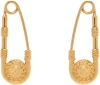 VERSACE GOLD SAFETY PIN EARRINGS