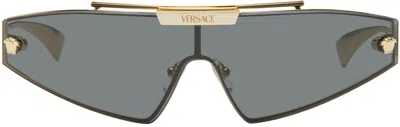 Versace Gold Shield Sunglasses In 100287